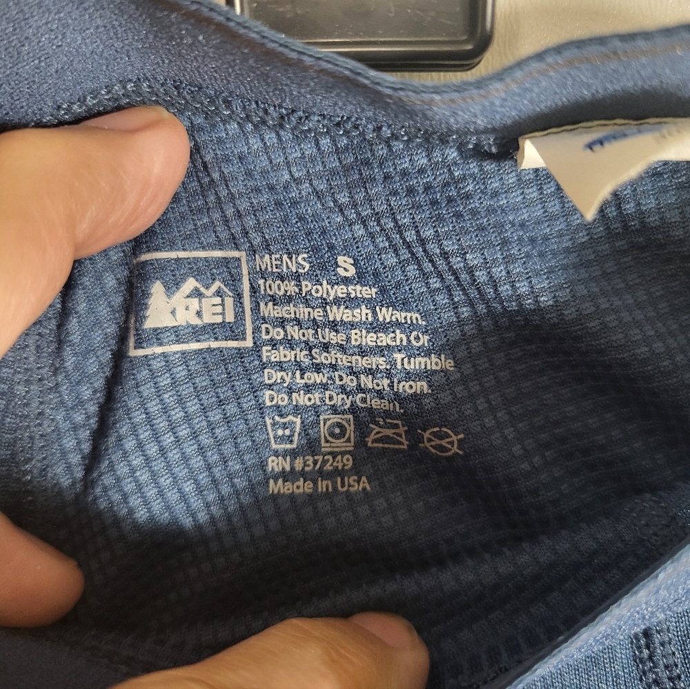 REI blue base layer longjohn leggings  men's S  #2712 - Picture 3 of 4
